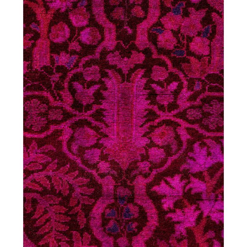 Overdyed One-of-a-Kind Hand-Knotted Area Rug - Pink - 2' 7" x 13' 10"