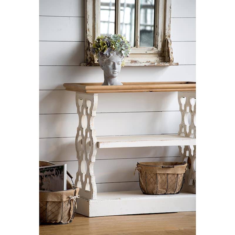 Wood Shelf Tray, French Country Console Table