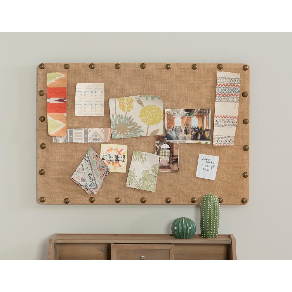 Burlap Corkboard with Nail-head Accents