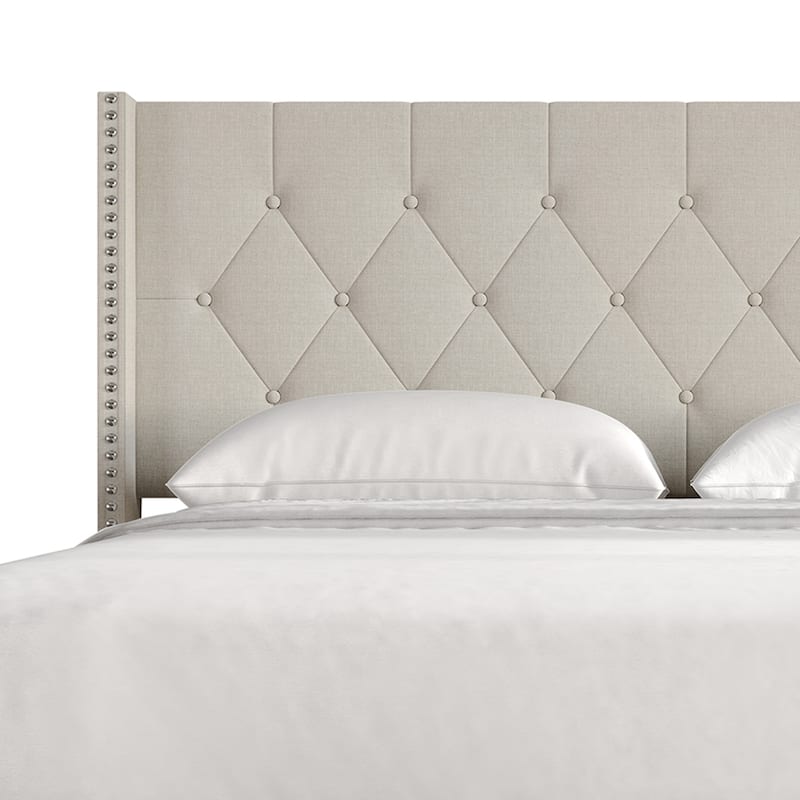 CraftPorch Elegance Wingback Linen Upholstered Bed