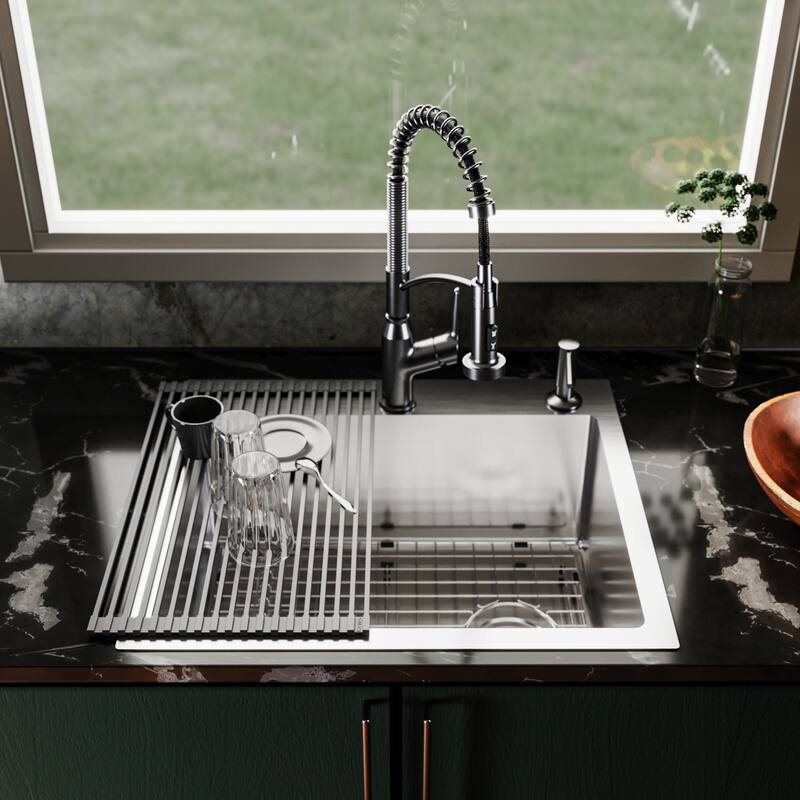 Karran USA TMSB2531-PK1 Fusion 25" Drop In Single Basin Stainless