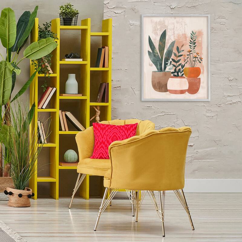 Stupell Earthy Boho Potted Plants Framed Giclee Art Design By LSR Creative Studio