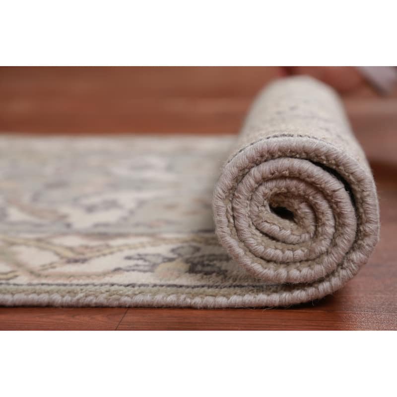 Transitional Oushak Runner Rug Hand-Knotted Wool Carpet - 2'5" x 8'1"