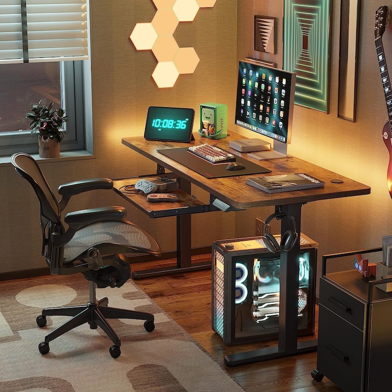 FEZIBO/Home Office Furniture/Wood/Desk With Keyboard Tray/Desks