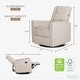 preview thumbnail 3 of 18, Evolur Raleigh Glider in Light Sand, Upholstered Plush Seating 360° Swivel Glider Rocking Chair