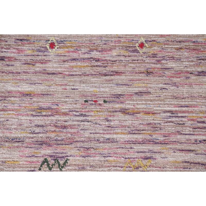 Gabbeh Indian Area Rug Hand-Knotted Tribal Wool Carpet - 8'0"x 9'11"
