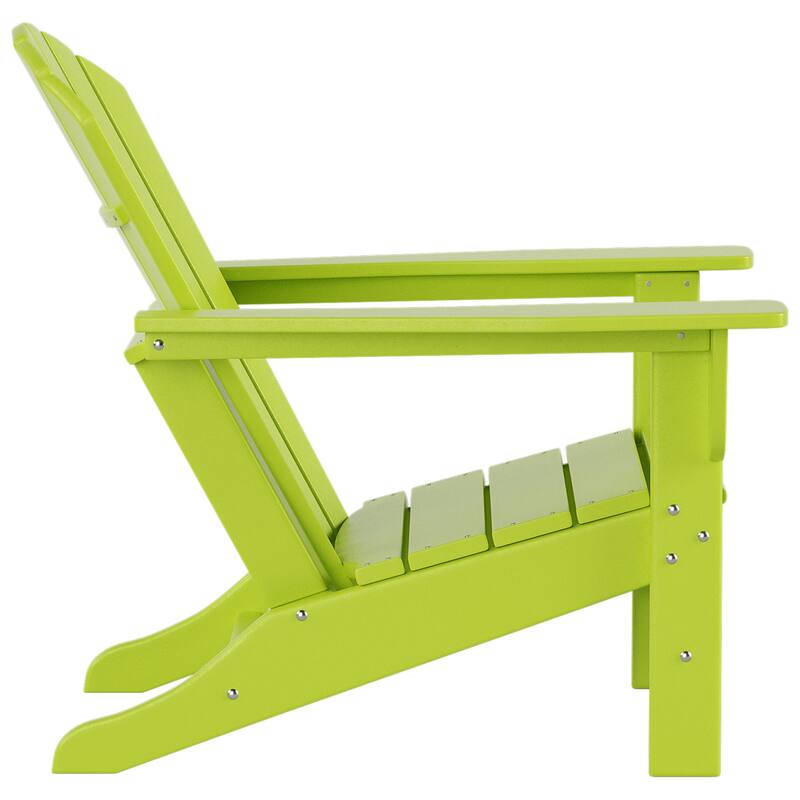 Altura Outdoor Eco-Friendly All Weather Adirondack Chair with Ottoman and Side Table (5-Piece Conversation Set)