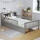 preview thumbnail 20 of 34, Twin Size Bed with Headboard Storage Rack, Two Under-Bed Drawers, Three-Side Guardrails for Safety and Security,White