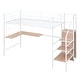 preview thumbnail 3 of 18, Twin Size Metal Loft Bed with Desk and Metal Grid, Stylish Metal Frame Bed with Lateral Storage Ladder and Wardrobe