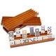 preview thumbnail 1 of 4, GSE™ Set of 4 Wood Domino Racks, Wooden Domino Trays/Holders for Mexican Train and Other Dominoes Games