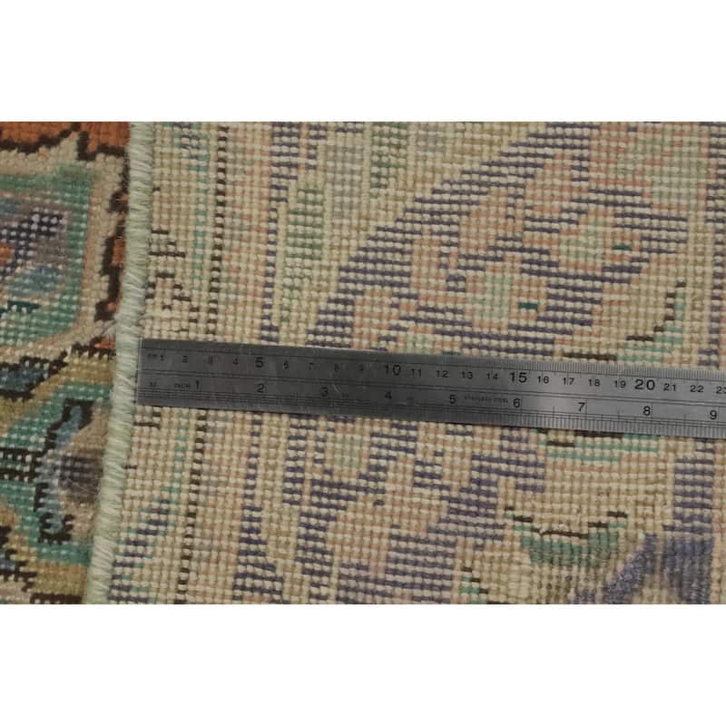 Hand Knotted Oriental 100% Wool Carpet Traditional Medallion Oranges & Rust Tabriz Area Rug - 9' 2'' X 6' 3''