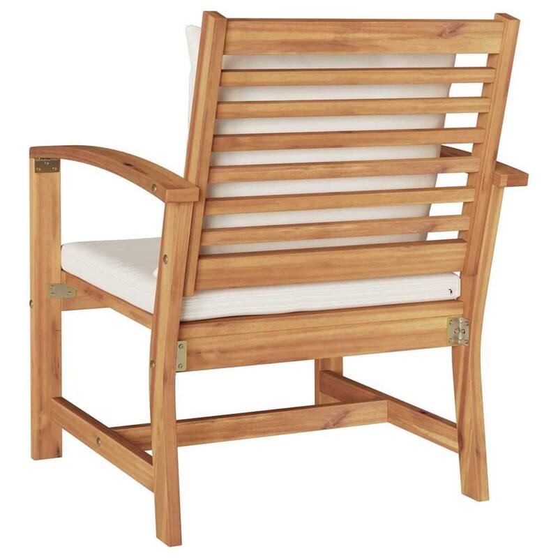 vidaXL Garden Chairs 2 pcs Natural 60 x 65 x 76.5 cm Solid teak wood - 23.6 x 25.6 x 30.1 inch