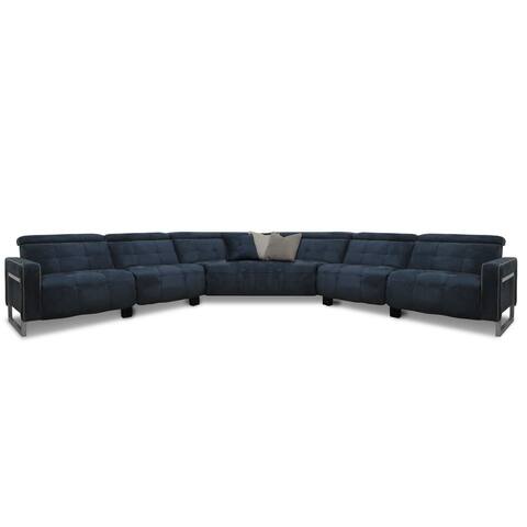 Casino Royale Leather 5-piece Power Recliner Sectional