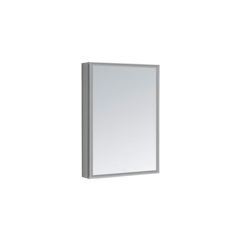 AQUADOM Edge Royale 24W Bathroom Led Lighted Medicine Cabinet Defogger, 3X LED Adjustable Magnifying Mirror, Electrical Outlets