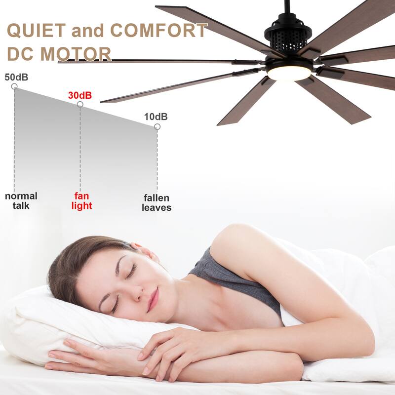 Bella Depot 72" Black Industrial Ceiling Fan with Light and Remote