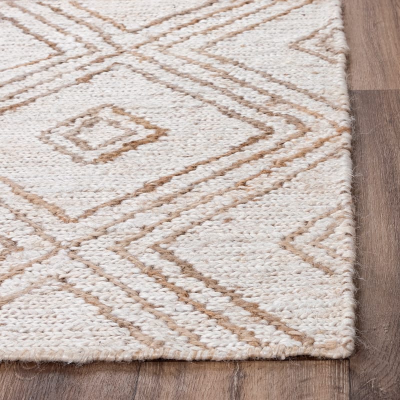 Alora Decor Bali Beige Hand-woven Dhurrie Jute Rug