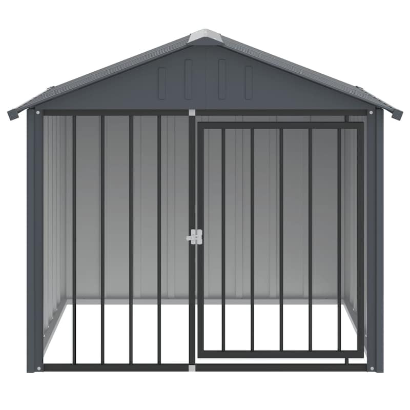vidaXL Dog House Black Galvanized steel 46.1x40.6x40.2 in Dog House