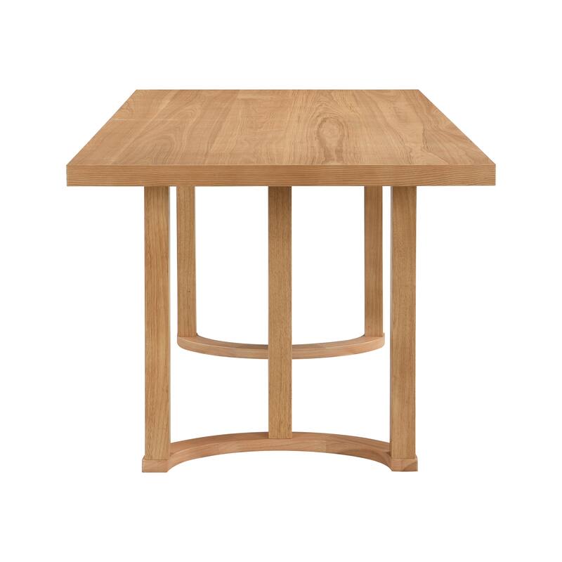 Farmhouse Design 69" Rectangular Dining Table with U-Shaped Trestle Base - Natural
