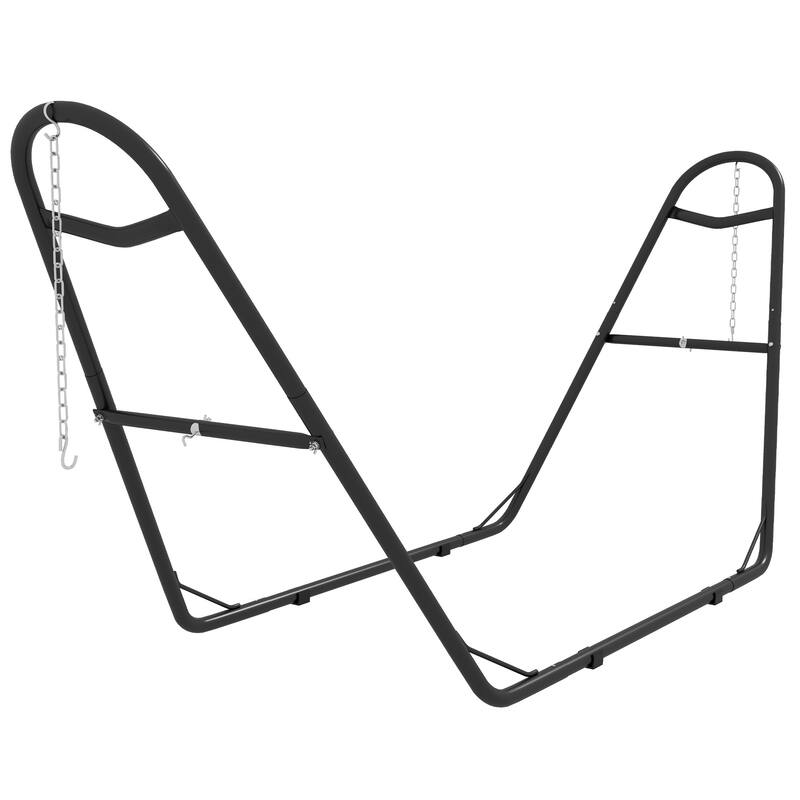 Outsunny Hammock Stand, Portable Adjustable Steel Frame Hammock Stand with Weather Resistant Finish