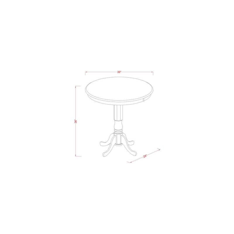 Counter Height Table Set - Kitchen Pub Table & Bar Stool - 5 Piece Retro Design