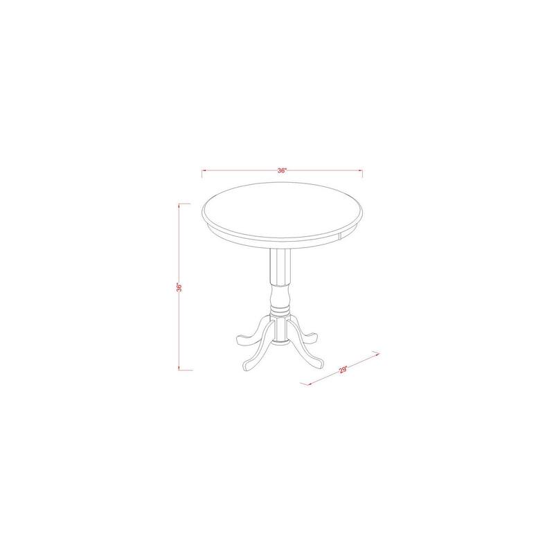 HomeStock 3-Pc Buttermilk and Cherry Solid Wood Top - Dining Room Set - Seats 4
