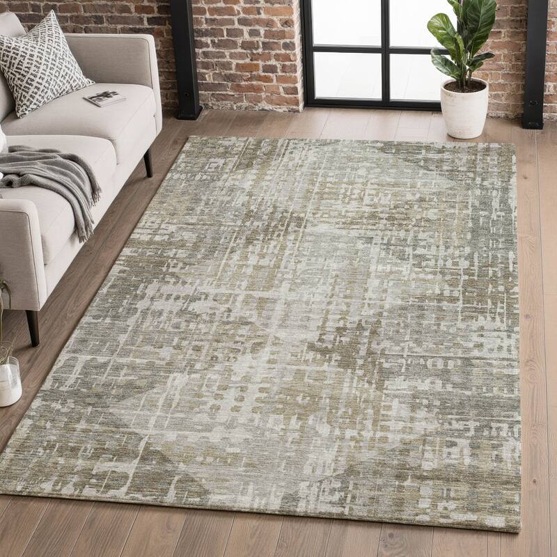 Premium Washable Super Soft Modern Diamonds Mayfield Rug - Pewter - 5' x 7'6"