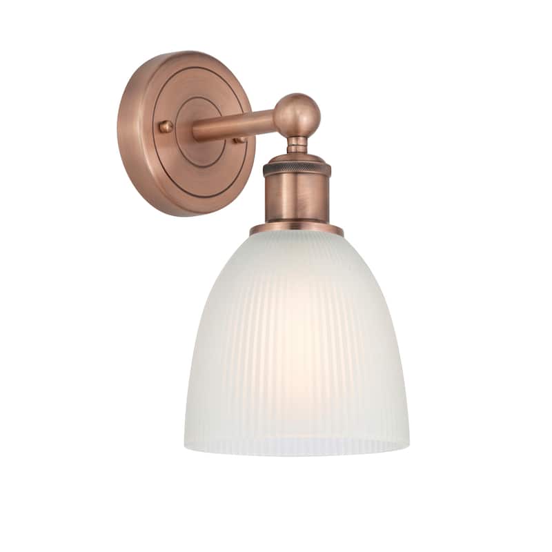 Innovations Lighting 616-1W-12-6 Castile Sconce Castile 12" Tall Wall - Antique Copper / White