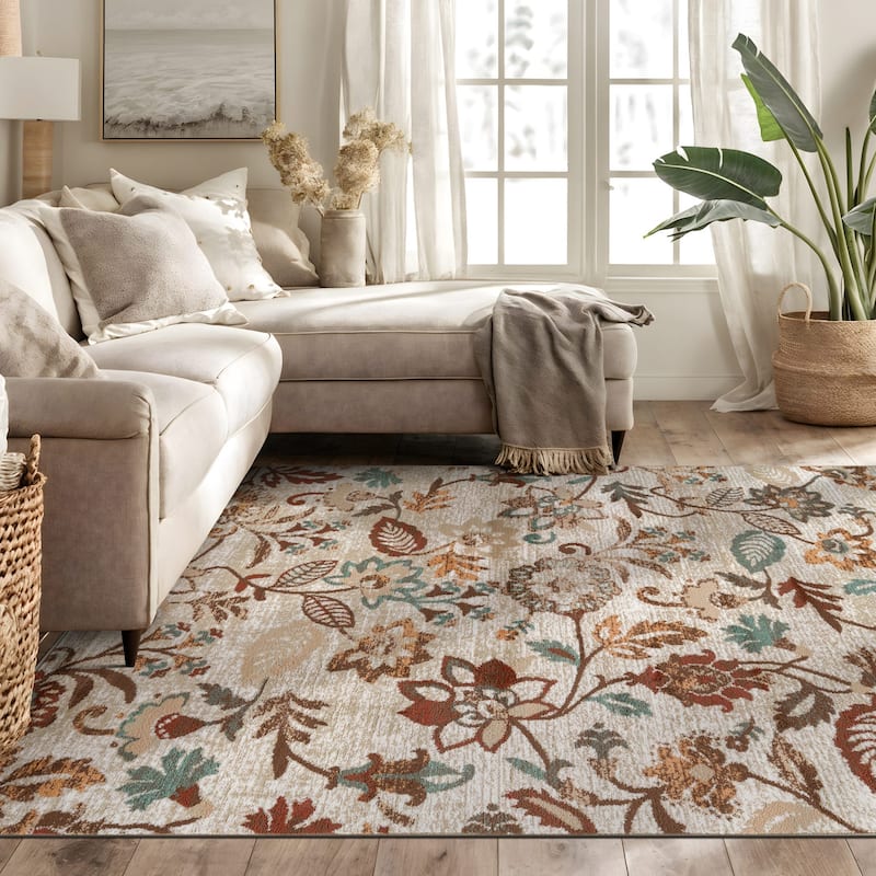World Rug Gallery Contemporary Vine Floral Area Rug