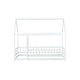 preview thumbnail 15 of 127, Wood Toddler House Bed with Roof Frame and Safety Guardrails Montessori Floor Bed without Slats No Door Houseshaped Platform Bed