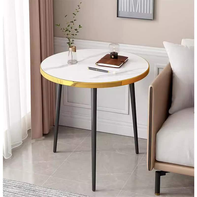 Modern Simple Marble Coffee Table - White+Black