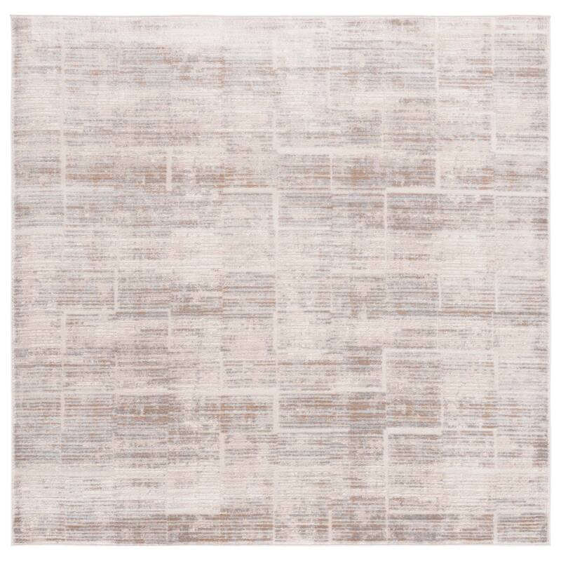 SAFAVIEH Whisper Mayme Modern Abstract Rug - 6'7" Round - Beige/Light Beige