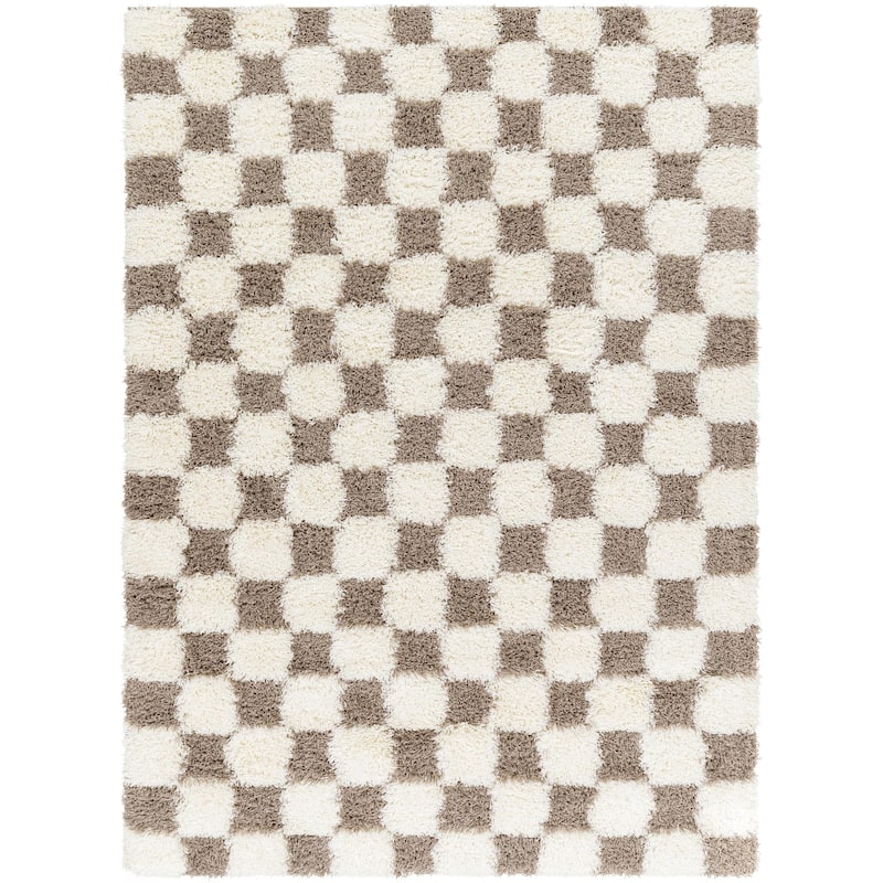 Livabliss Sibari Modern Checkered Plush Area Rug