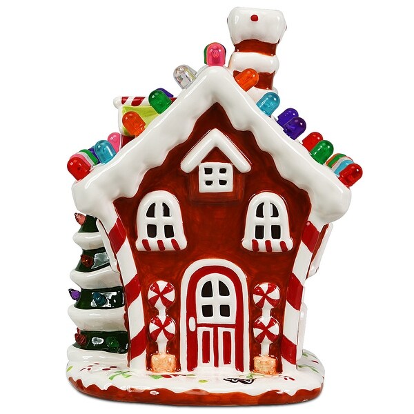 Costway Ceramic Village House Hand-Painted Decor Christmas w/ 44 Multicolored Lights. Opens flyout.