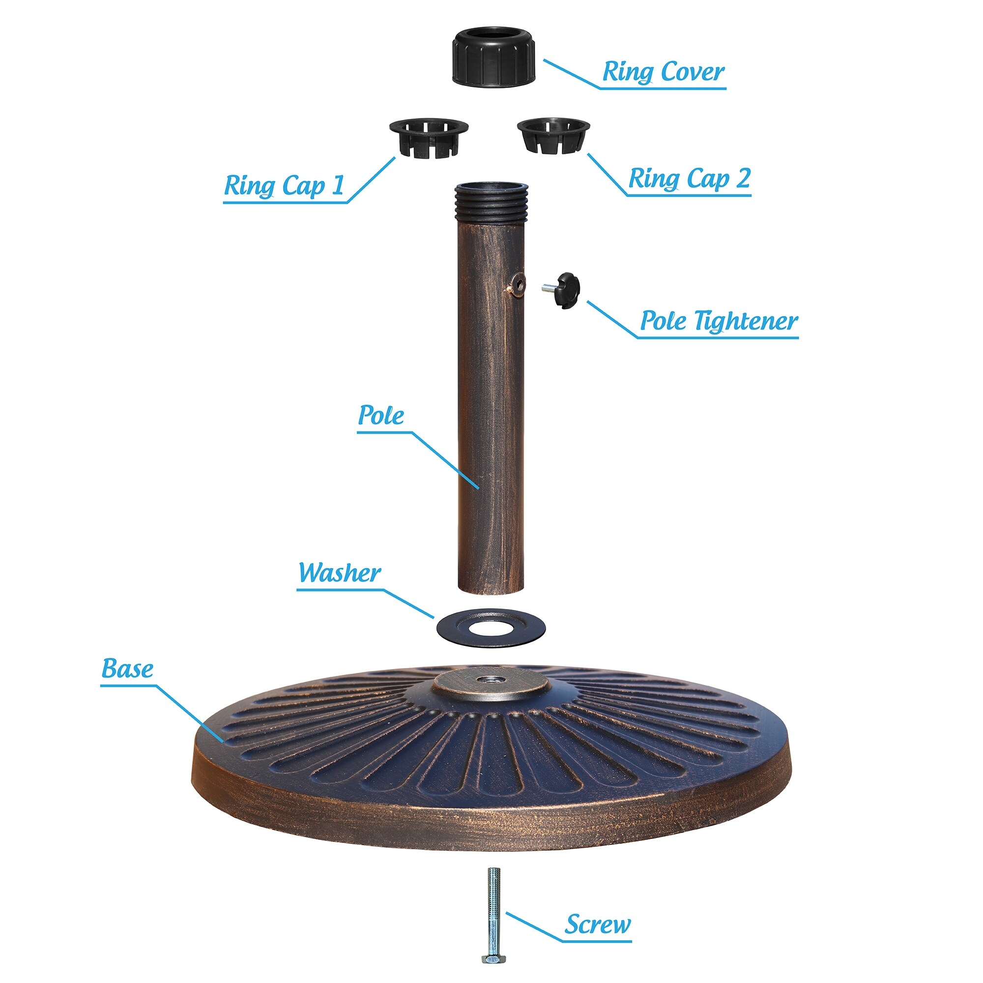 Overstock Maypex 27 LBS Heavy Duty Case Stone Umbrella Base Black
