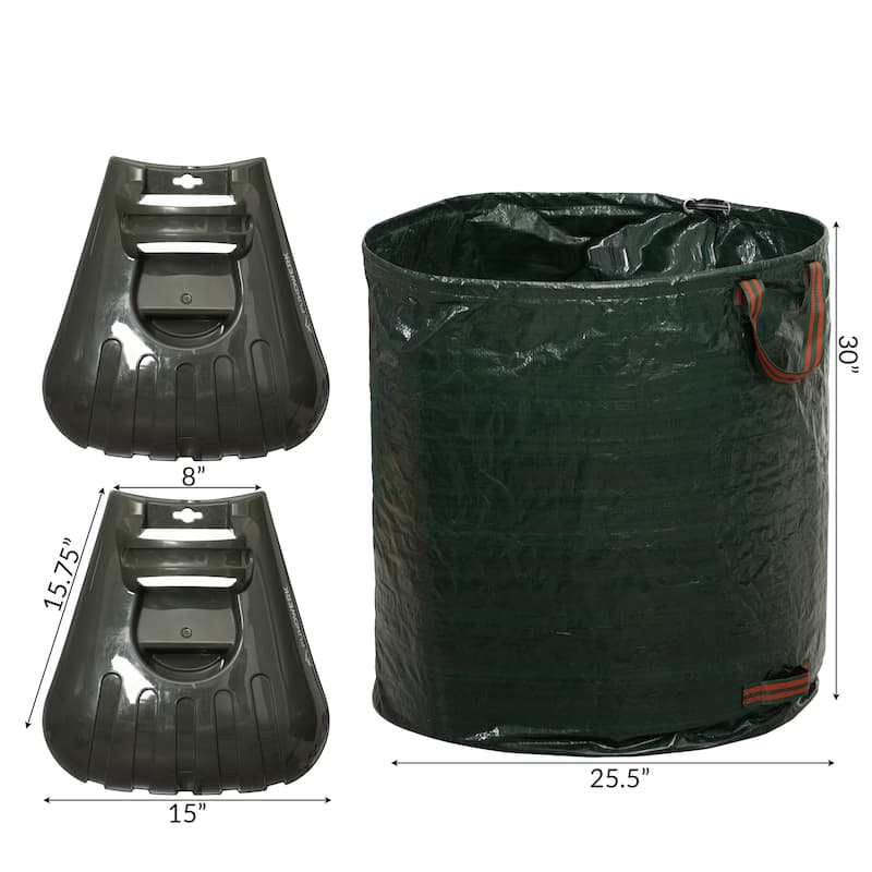 Gardenised 72-gallon Heavy-Duty Self-Standing Collapsible Leaf Bag with Handle and Sturdy Scoop for Leaves