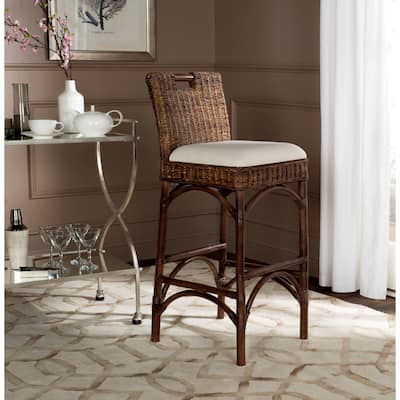 SAFAVIEH 17.75 -inch Fremont Brown Barstool - 18" x 20" x 42.5"