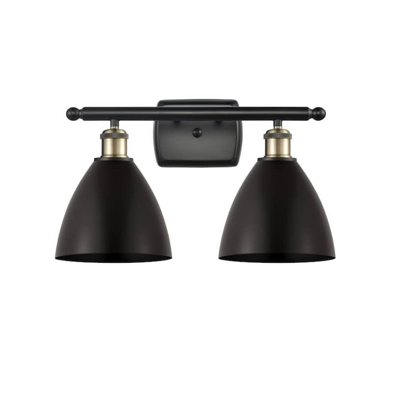 Innovations Lighting 516-2W-11-18 Bristol Vanity Bristol 2 Light 18" - Black Antique Brass / Matte Black