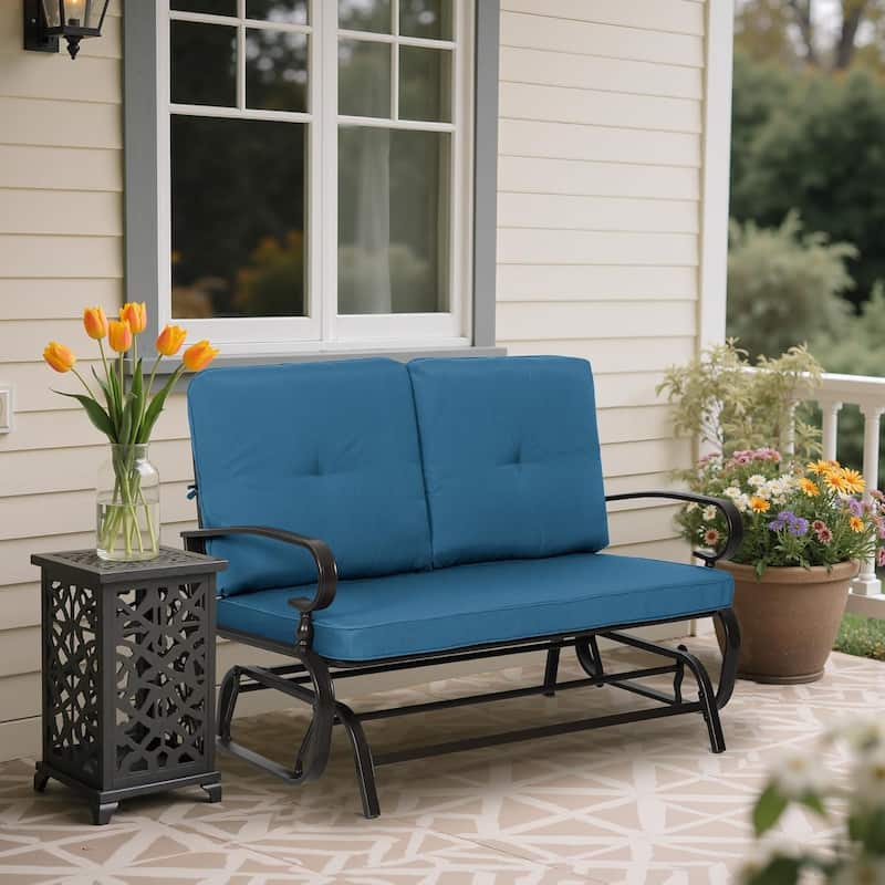 Nista 2 Person Outdoor Patio Glider Garden Bench Rocker Chair by Havenside Home