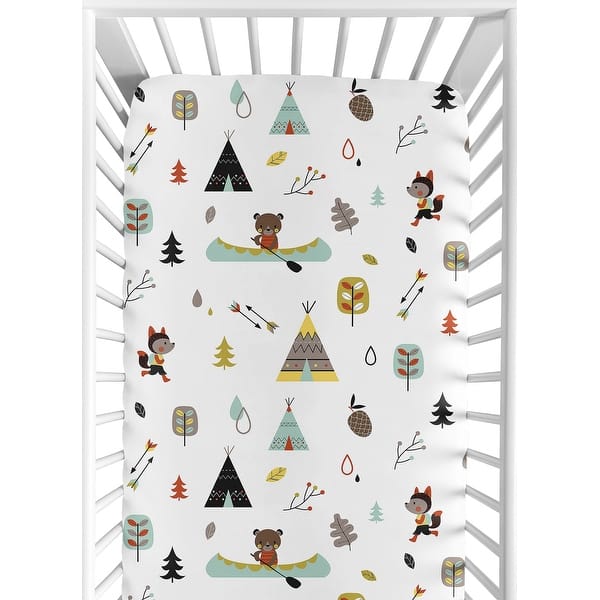 slide 2 of 6, Sweet Jojo Designs Fitted Crib Sheet for the Outdoor Adventure Collection