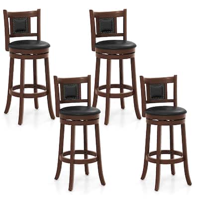 Gymax 30.5'' Swivel Bar Stool Set of 4 Counter Height Bar Stools