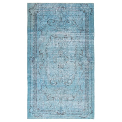ECARPETGALLERY Hand-knotted Color Transition Light Blue Wool Rug - 5'2 x 9'1