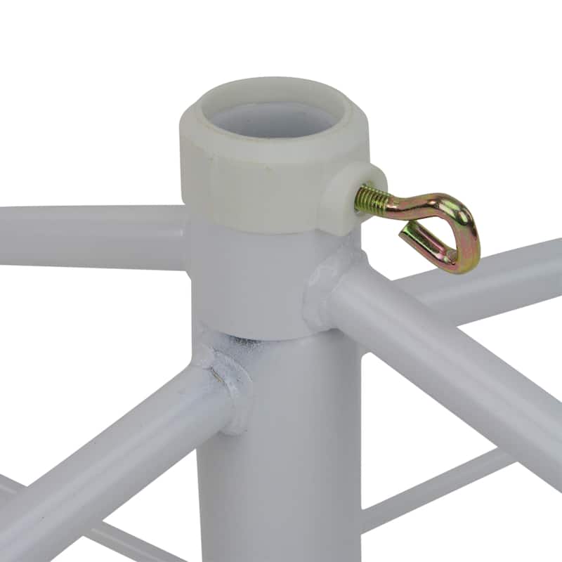 White Metal Rolling Christmas Tree Stand 6.5' 7.5' Artificial Trees