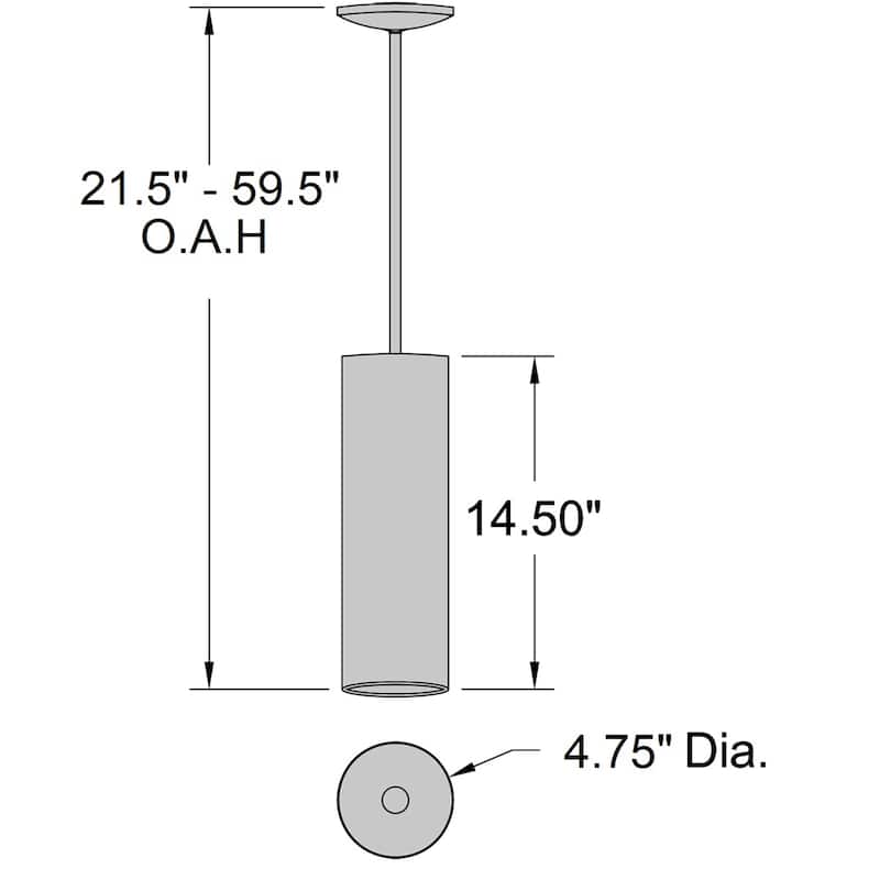 Access Lighting Pilson Cylinder Pendant - Rod - Replaceable LED