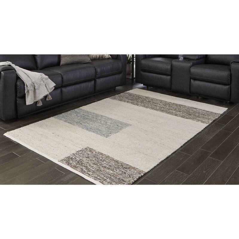 Signature Design by Ashley Barus Beige/Brown/Grey Rug - 5'W x 7'D