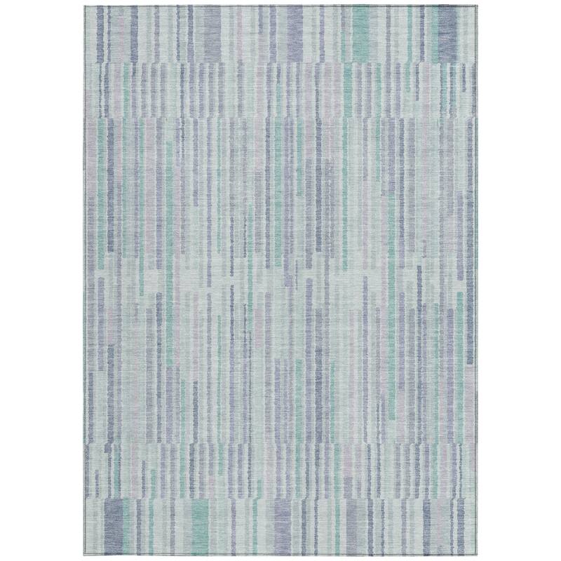 HomeRoots Striped Transitional Rectangle Outdoor Rug