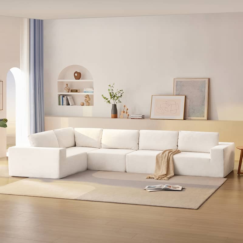 147" Modular Sectional Sofa,L Shaped Wide Seat Couch,Free Combination