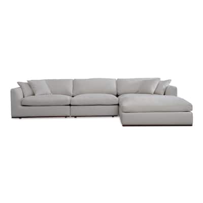 NADAAL STUDIOS Rio, 4-Piece Modular Sectional Sofa With Rubber Wood Base - 136.2"W x81.8"D x23.6"H