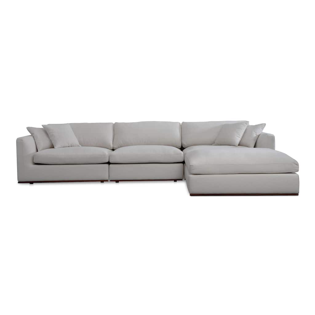 NADAAL STUDIOS Rio, 4-Piece Modular Sectional Sofa With Rubber Wood Base - 136.2"W x81.8"D x23.6"H