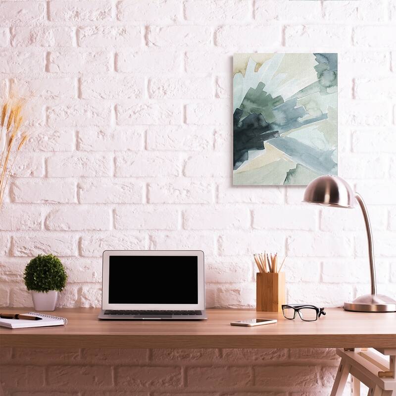 Stupell Tree Shadow Abstract Landscape Painting Green Blue Canvas Wall Art