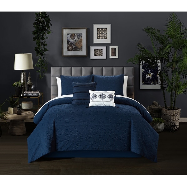Chic Home Mya 5 Piece Embossed Scroll Pattern Comforter Set. Opens flyout.